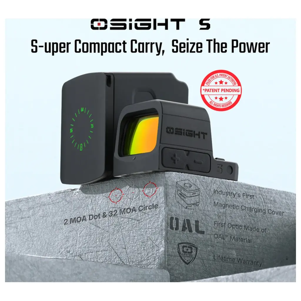 Olight Osight S Red Dot Reflex Sight – 2 MOA Dot, 32 MOA Circle (Black) - Features