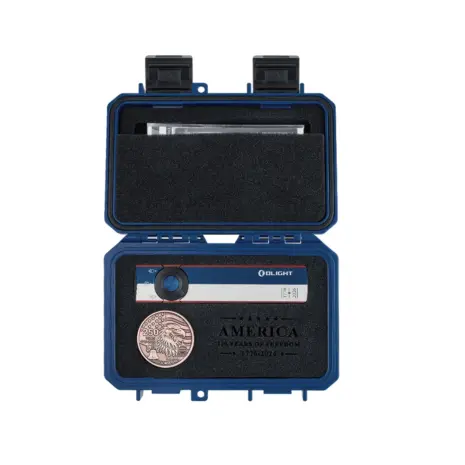 Olight ArkPro Liberty Lines collector presentation Olight ArkPro Liberty Lines flashlight case and commemorative coin