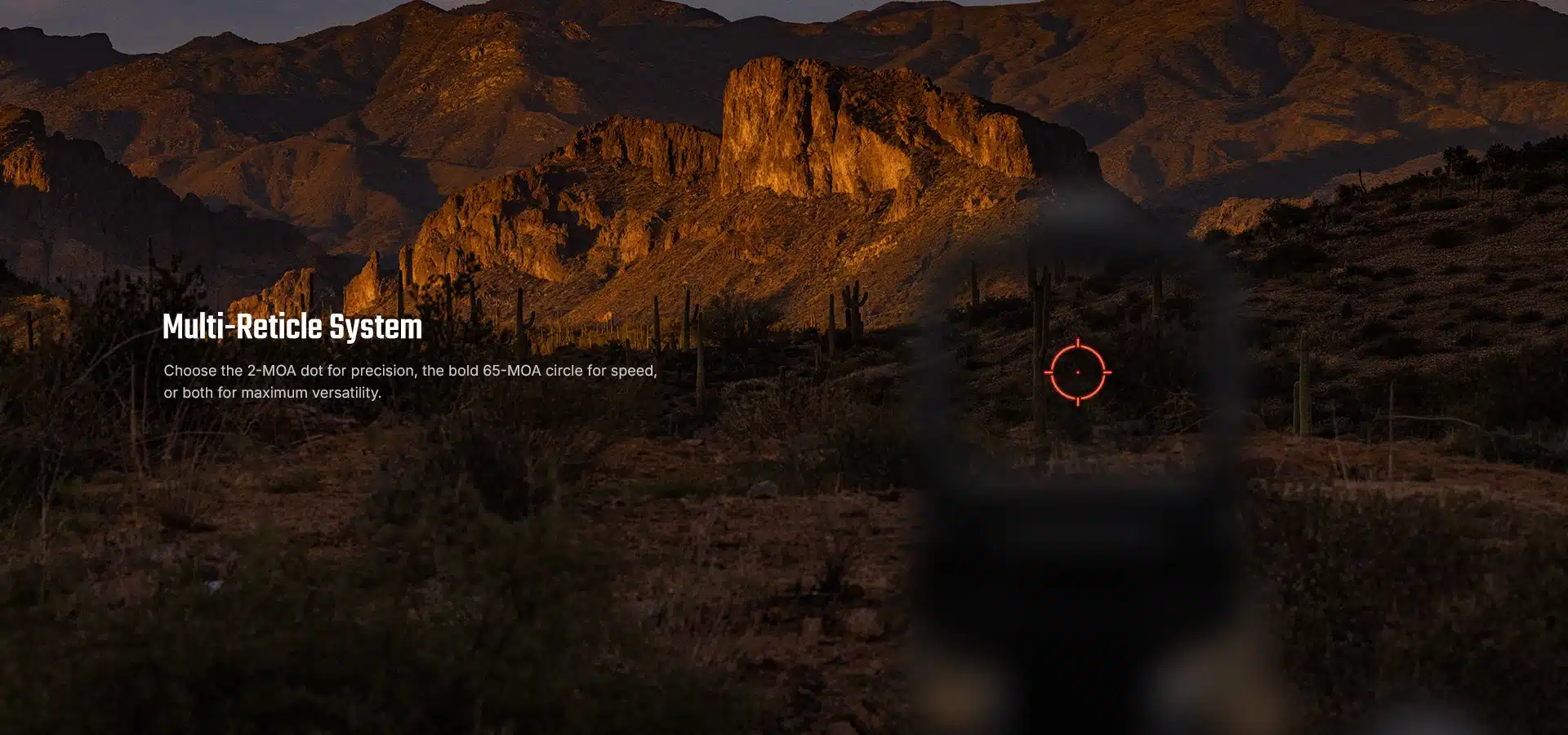 Olight Osight R Rifle Red Dot Sight 2 Official Osight R illustration of selectable red dot and circle reticles