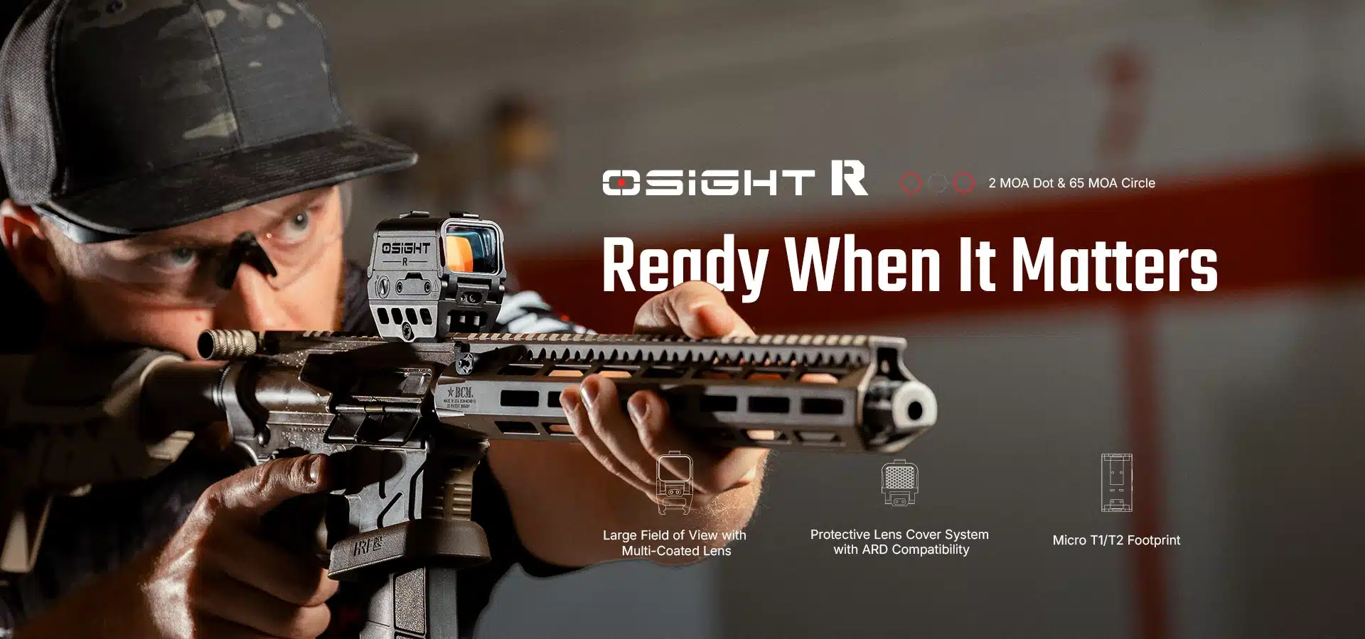Olight Osight R Rifle Red Dot Sight 1 Olight Osight R mounted on a rifle during range shooting