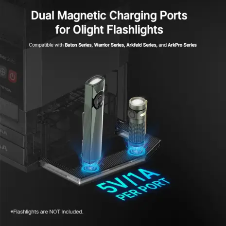 Olight Ostation 2 Pro dual magnetic charging ports Olight Ostation 2 Pro dual magnetic charging ports for flashlights