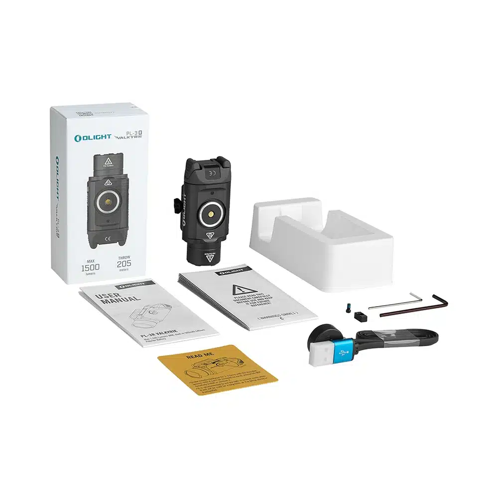Olight PL-3R 1500 Lumen Weapon Light 4 Olight PL-3R weapon light with box, charger, adapters and tools