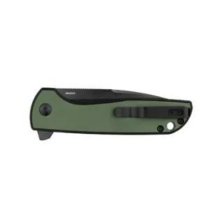 Olight Freeze 2 folding knife in OD Green with a black 154CM blade and black pocket clip.