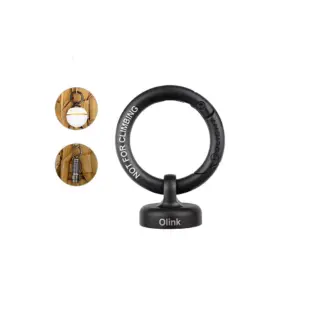 Olight Black Carabiner Hook, "Olink" text on base, for attaching small items to bags or belts.