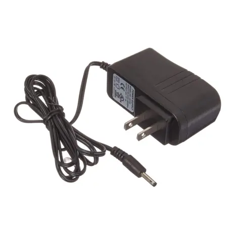 Olight Omni-Dok replacement mains adapter with cable and connector Olight Omni-Dok replacement mains adapter showing its two flat pins, attached cable and barrel connector