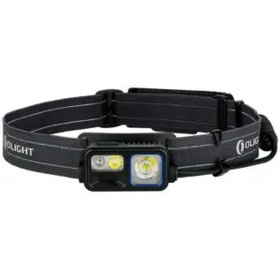Olight Array 2S 1000 Lumen Headlamp - black elastic headband with dual-lens headlamp