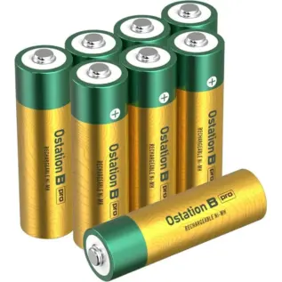 Olight South Africa Homepage — 2026 Candidate 31 Olight B Pro AA rechargeable batteries eight-pack - group of eight gold and green AA rechargeable batteries