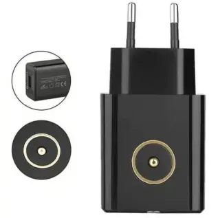 Olight MCA USB charger - black two-pin USB wall charger with magnetic charging contact