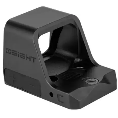 Olight Osight C 3 MOA Red Dot Sight - angled view of the window and mounting base Olight Osight C 3 MOA Red Dot Sight - angled view of the window and mounting base