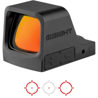 Olight South Africa Homepage — 2026 Candidate 17 Olight Osight C 3 MOA Red Dot Sight - angled front view with reticle illustrations
