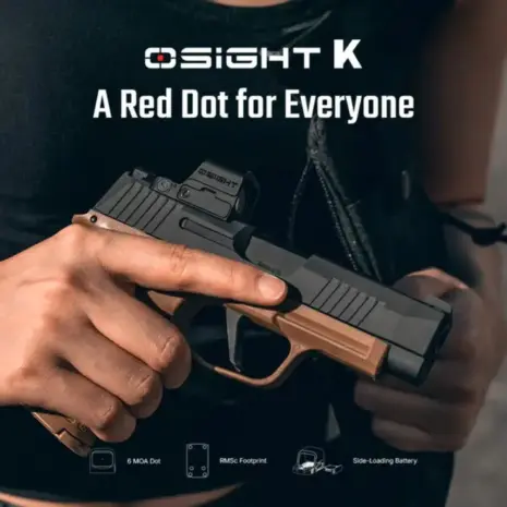 Olight Osight K 6 MOA Red Dot Sight - optic mounted on a pistol Olight Osight K 6 MOA Red Dot Sight - optic mounted on a pistol