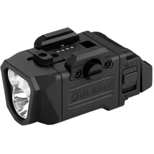 Olight PL X light - angled view of black light showing lamp head and side controls