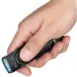 Olight Arkfeld 1000 Lumen Flashlight With UV - hand holding black rectangular flashlight with blue trim