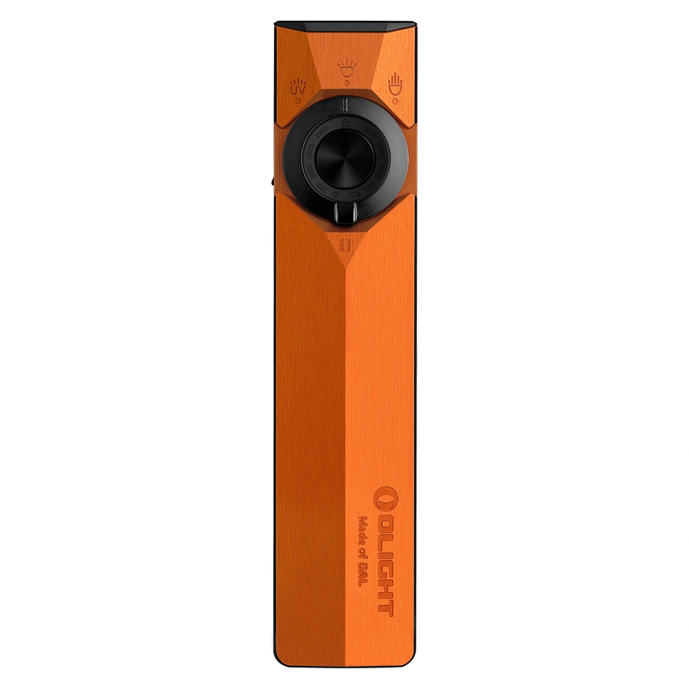 Olight ArkPro Ultra 1700 Lumen UV and Laser Flashlight - Amber Orange 1 Olight ArkPro Ultra 1700 Lumen UV and Laser Flashlight - Amber Orange - Amber Orange front view