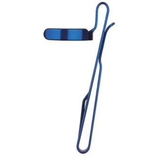 Olight Baton 3 Belt Clip - blue metal pocket clip with curved open collar
