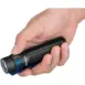 Olight Baton 3 Pro Max 2500 Lumen Flashlight - hand holding black flashlight with blue bezel and side button