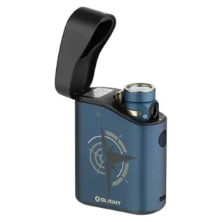 Olight Baton 4 Premium Guidance 1300 Lumen Flashlight Kit - open charging case with torch