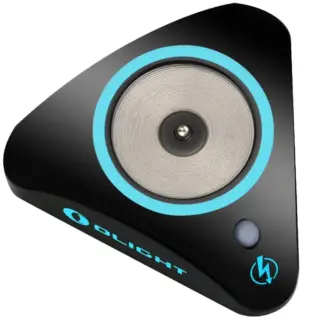 Olight Charging Dock for S1R and S2R - black triangular charging dock with blue circular ring and Olight markings