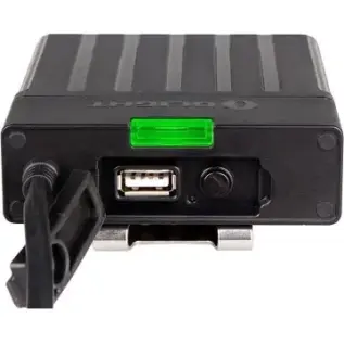 Olight H25/H35 Flashlight Battery Pack - black battery pack with open connector cover USB port and green indicator