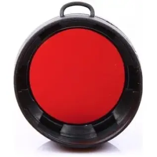 Olight FM21 Large Filter - red filter in round black rim with loop