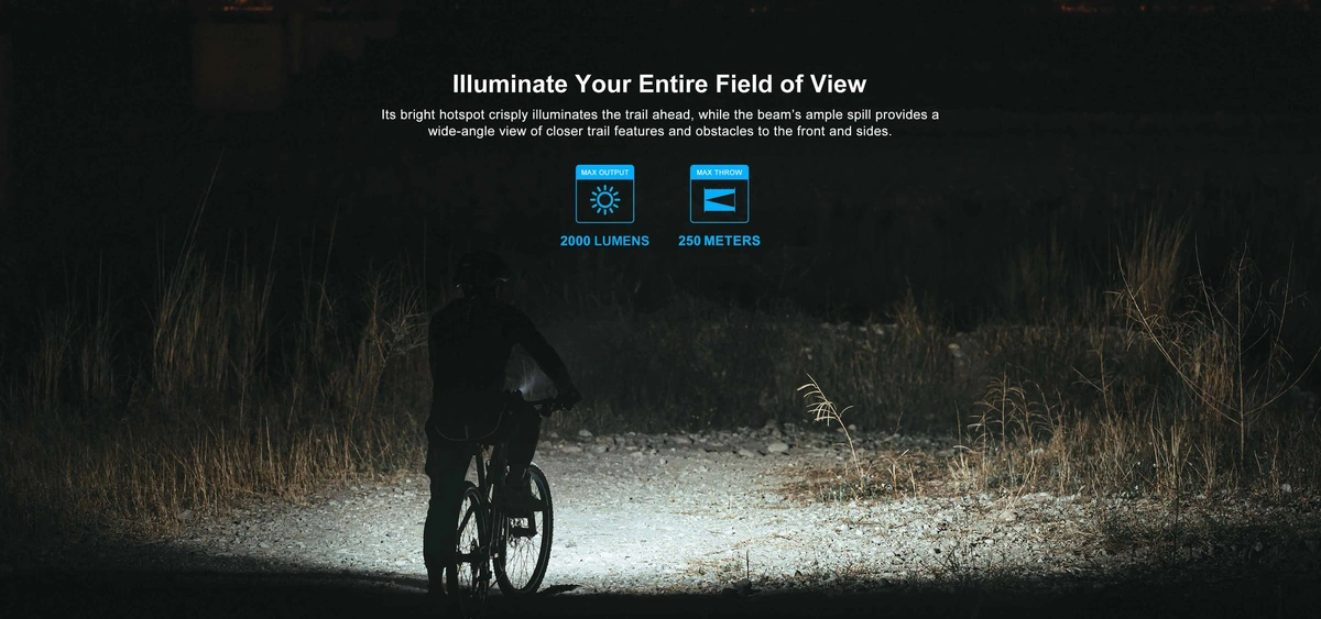 Olight Gotorch X Extended 2000 Lumen Bike Light 5 Olight Gotorch X Extended 2000 Lumen Bike Light - features