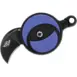 Olight Nightclaw EDC Knife - round blue folding knife with short curved black blade open