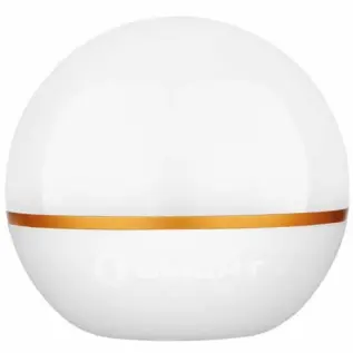 Olight Obulb Plus Portable LED Light - white globe light with white base and gold band
