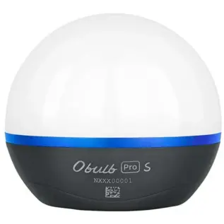 Olight Obulb Pro S Portable LED Light - white globe light with black base and blue band