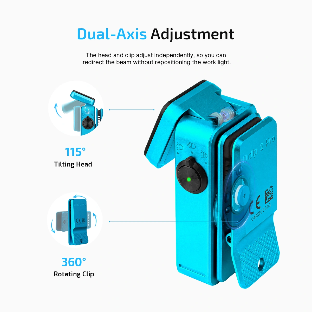 Olight Oclip 2 Pro Premium 530 Lumen Clip Light - Tidal Blue 5 Olight Oclip 2 Pro Premium 530 Lumen Clip Light - Tidal Blue - charging and mounting