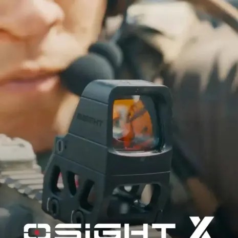 Olight Osight X Reflex Sight – 3 MOA Dot, 32 MOA Circle Red Dot (Black) - video thumbnail showing a person aiming with an Osight X sight Olight Osight X Reflex Sight – 3 MOA Dot, 32 MOA Circle Red Dot (Black) - video thumbnail showing a person aiming with an Osight X sight