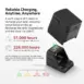 Olight Osight X Reflex Sight – 3 MOA Dot, 32 MOA Circle Red Dot (Black) - magnetic charging cover diagram with battery indicator and runtime text