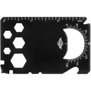 Olight Otacle C1 EDC Multi-Functional Tool Card - black multi-tool card with hexagonal cutouts and ruler markings