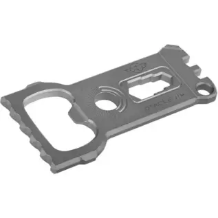 Olight Otacle J1M Titanium Alloy EDC Tool - flat grey metal multi-tool with openings and toothed edges
