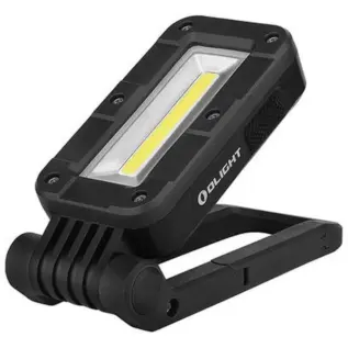 Olight Swivel work lights - black folding work light with yellow LED strip and pivoting stand