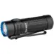 Olight Warrior Nano Rechargeable LED Flashlight - black textured flashlight with blue bezel and pocket clip