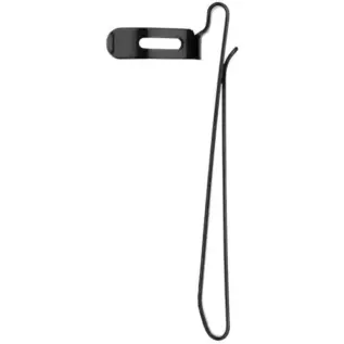 Olight Warrior S2R II Clip - black metal pocket clip with long wire loop and slotted collar