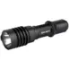Olight Warrior X 4 Rechargeable LED 2600 Lumen Flashlight - angled view of black flashlight with ribbed body and Olight branding