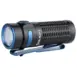 Olight Baton 3 Flashlight - Black - angled view of black compact flashlight with blue clip