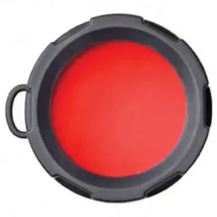 Olight FSR51 X-Large Filter - Red - round red filter in black rim with side loop
