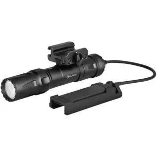 Olight Odin Tactical Hunting Weapon Flashlight - black rail-mounted flashlight with wired pressure switch