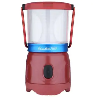 Olight Olantern Mini Lantern - Wine Red - red miniature lantern with blue trim and clear diffuser
