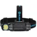 Olight Perun 2 Flashlight/Headlamp With Headband - black right-angle headlamp fitted to black Olight headband