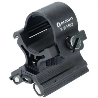 Olight X-WM03 Magnetic Mount - black magnetic flashlight mounting bracket with screw and circular cradle